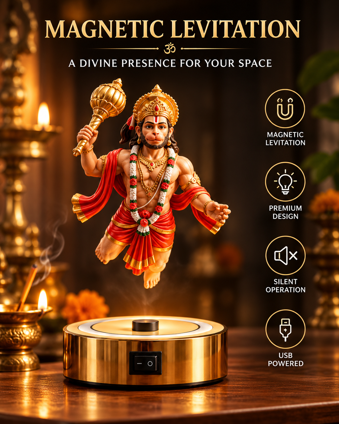 Levitating hanuman idol